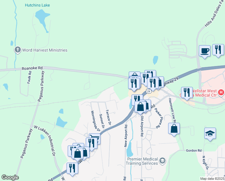 map of restaurants, bars, coffee shops, grocery stores, and more near 135 Reed Drive in LaGrange
