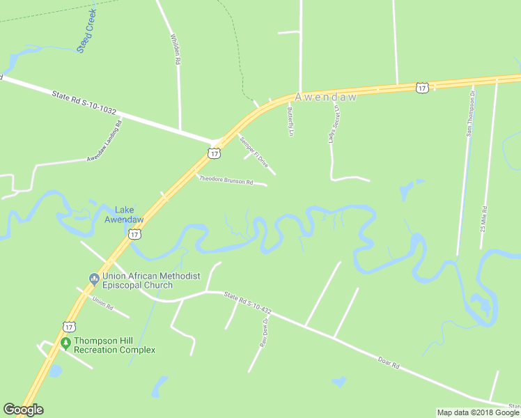 map of restaurants, bars, coffee shops, grocery stores, and more near 1132 Theodore Brunson Road in Awendaw