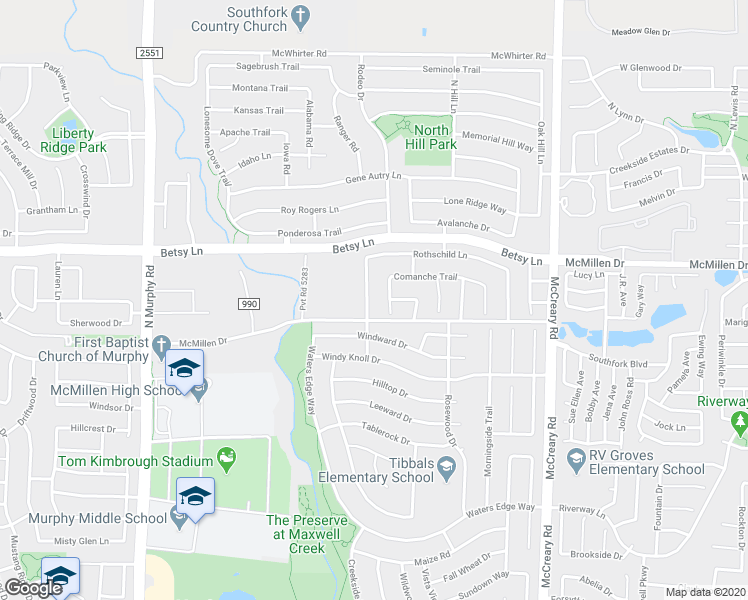map of restaurants, bars, coffee shops, grocery stores, and more near 1008 Ashdon Lane in Murphy