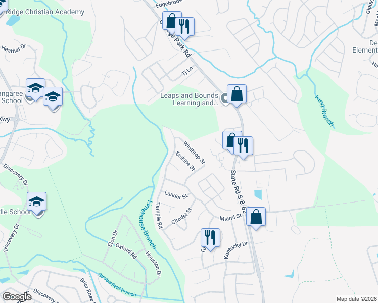 map of restaurants, bars, coffee shops, grocery stores, and more near 831 Winthrop Drive in Ladson