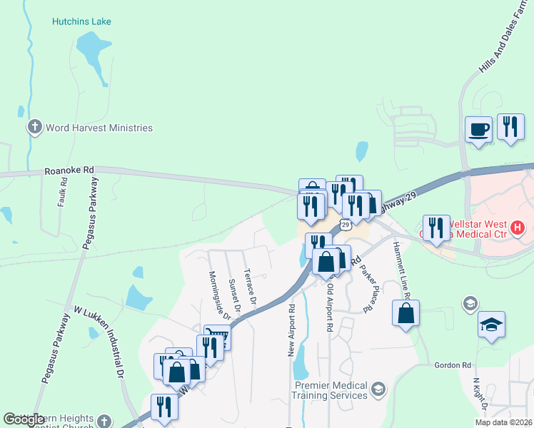 map of restaurants, bars, coffee shops, grocery stores, and more near 135 Reed Drive in LaGrange