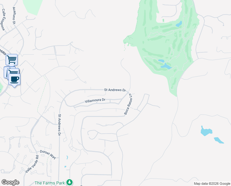 map of restaurants, bars, coffee shops, grocery stores, and more near 17925 Saint Andrews Drive in Poway