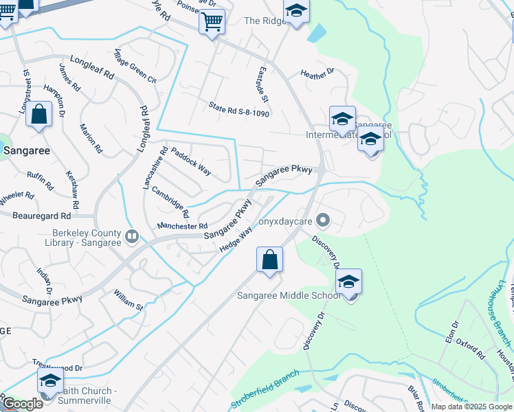 map of restaurants, bars, coffee shops, grocery stores, and more near 100 Photinia Court in Summerville