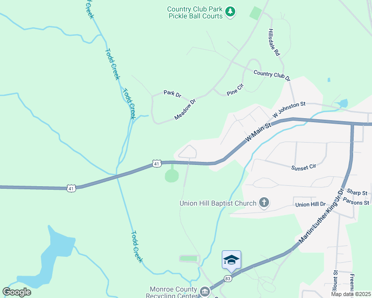 map of restaurants, bars, coffee shops, grocery stores, and more near 1001 West Main Street in Forsyth
