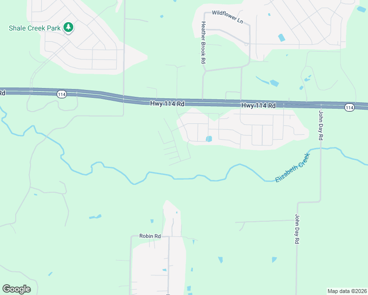 map of restaurants, bars, coffee shops, grocery stores, and more near 15590 Texas 114 in Justin