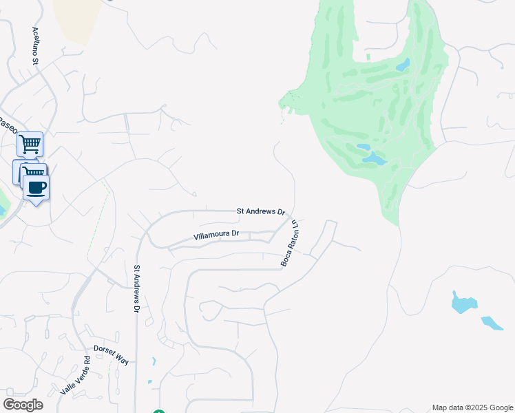 map of restaurants, bars, coffee shops, grocery stores, and more near 17906 Saint Andrews Drive in Poway