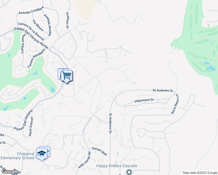 map of restaurants, bars, coffee shops, grocery stores, and more near 13402 Saint Andrews Place in Poway