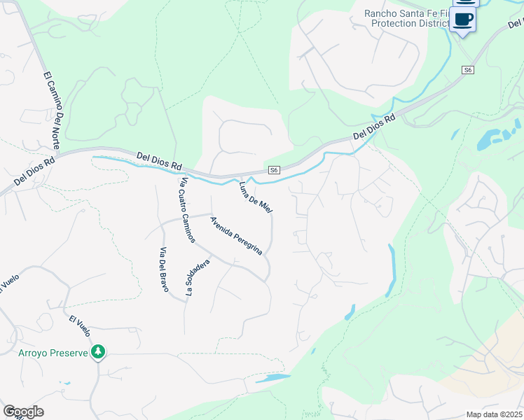 map of restaurants, bars, coffee shops, grocery stores, and more near 17508 Luna De Miel in Rancho Santa Fe