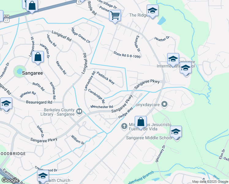 map of restaurants, bars, coffee shops, grocery stores, and more near 206 Oxford Way in Summerville