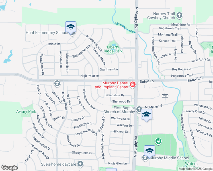 map of restaurants, bars, coffee shops, grocery stores, and more near 1022 Amesbury Drive in Murphy