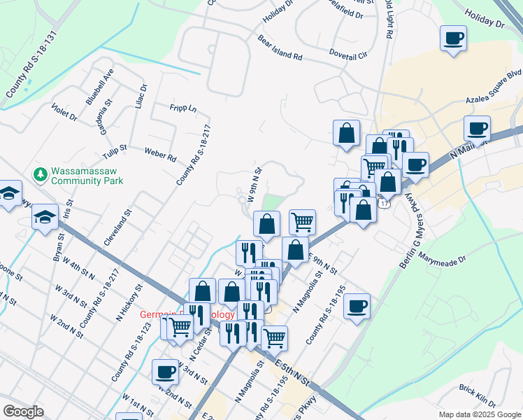 map of restaurants, bars, coffee shops, grocery stores, and more near SC-S-18-252 in Summerville