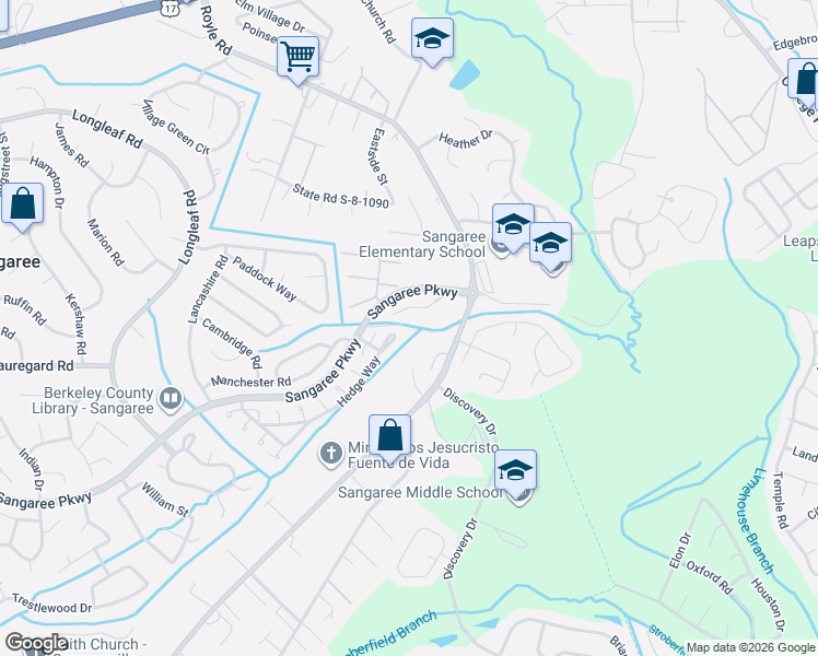 map of restaurants, bars, coffee shops, grocery stores, and more near 185 Easement Lane in Summerville