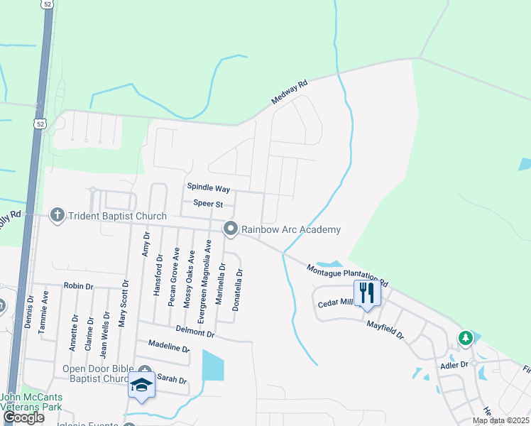 map of restaurants, bars, coffee shops, grocery stores, and more near 113 Hyrne Drive in Goose Creek