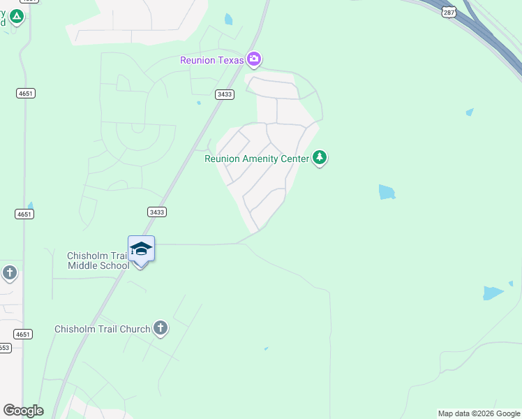 map of restaurants, bars, coffee shops, grocery stores, and more near Farm to Market Road 3433 in Rhome