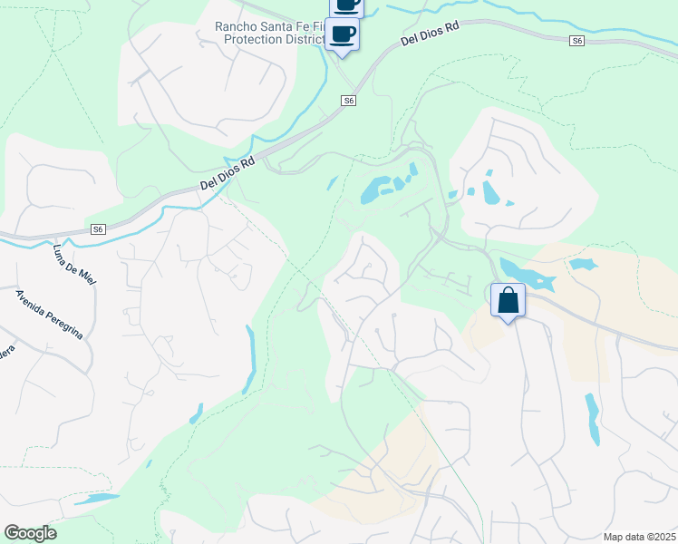 map of restaurants, bars, coffee shops, grocery stores, and more near 16922 Blue Shadows Lane in San Diego