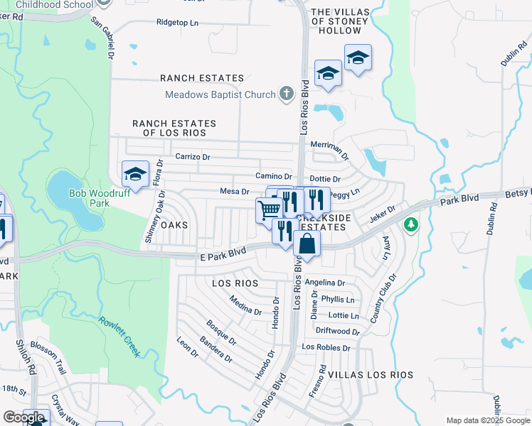 map of restaurants, bars, coffee shops, grocery stores, and more near 4108 Sonora Drive in Plano