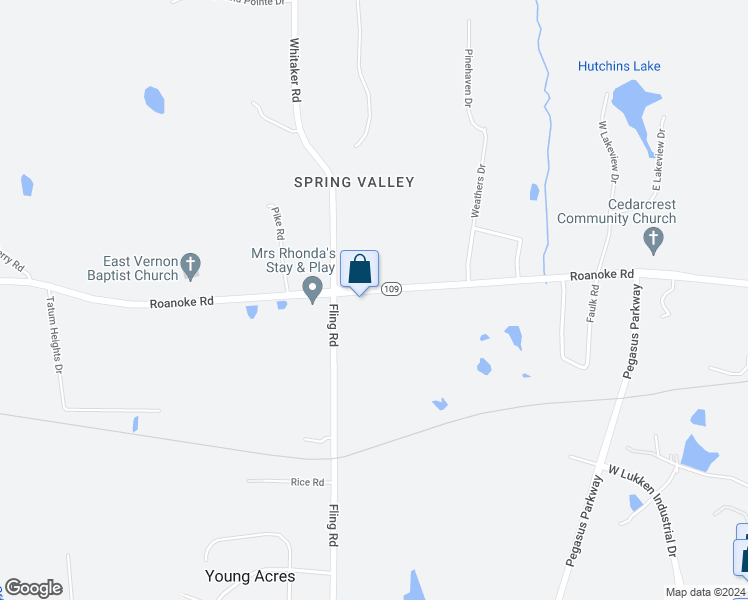 map of restaurants, bars, coffee shops, grocery stores, and more near 2717 Roanoke Road in LaGrange