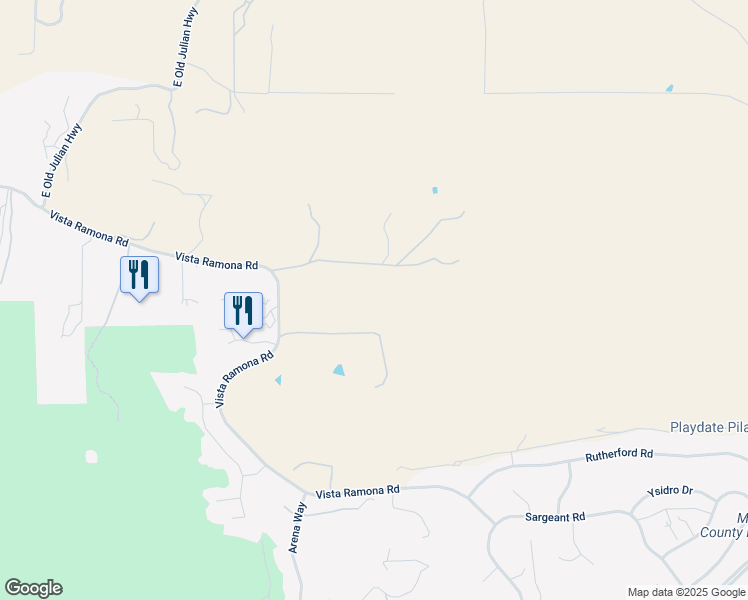 map of restaurants, bars, coffee shops, grocery stores, and more near 23157 Sageland Drive in Ramona