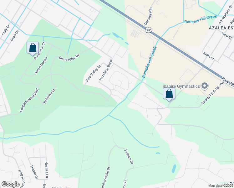 map of restaurants, bars, coffee shops, grocery stores, and more near 107 Doral Blue Drive in Summerville