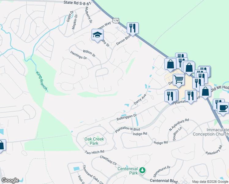 map of restaurants, bars, coffee shops, grocery stores, and more near 167 Ashton Drive in Goose Creek
