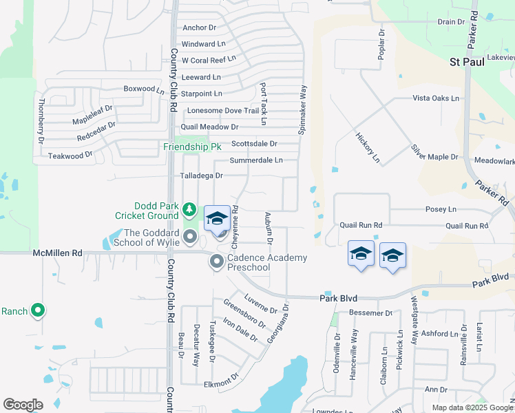map of restaurants, bars, coffee shops, grocery stores, and more near 1304 Columbus Lane in Wylie