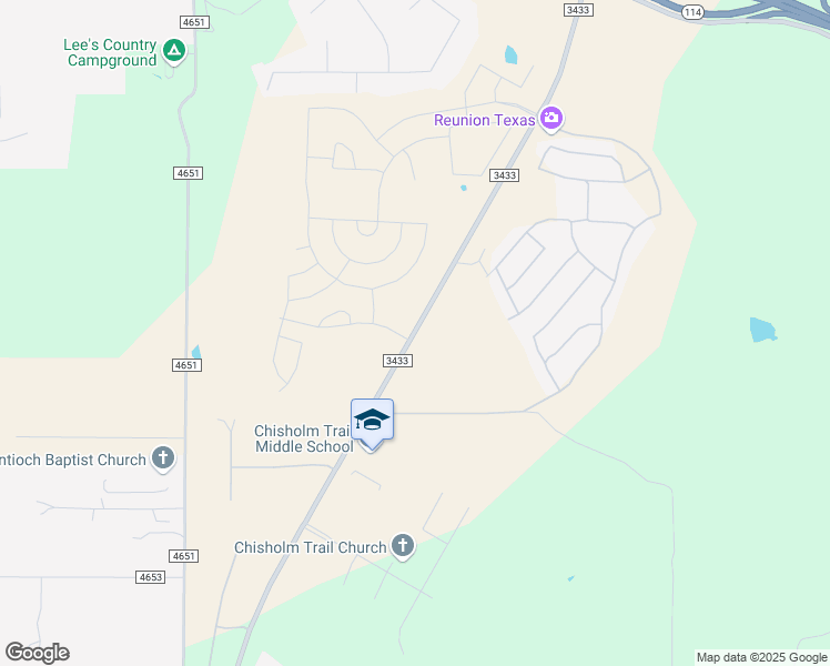 map of restaurants, bars, coffee shops, grocery stores, and more near Farm to Market Road 3433 in Rhome