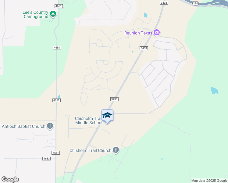 map of restaurants, bars, coffee shops, grocery stores, and more near Farm to Market Road 3433 in Rhome