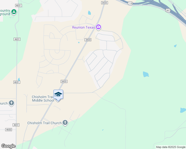 map of restaurants, bars, coffee shops, grocery stores, and more near Farm to Market Road 3433 in Rhome