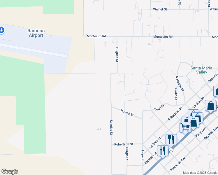 map of restaurants, bars, coffee shops, grocery stores, and more near 380 Sawday Street in Ramona