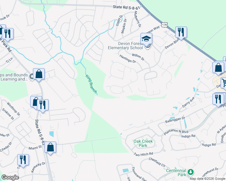 map of restaurants, bars, coffee shops, grocery stores, and more near 142 Kingsbridge Drive in Goose Creek