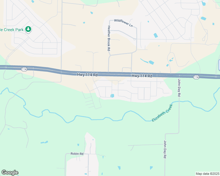 map of restaurants, bars, coffee shops, grocery stores, and more near 15520 Highway 114 in Justin