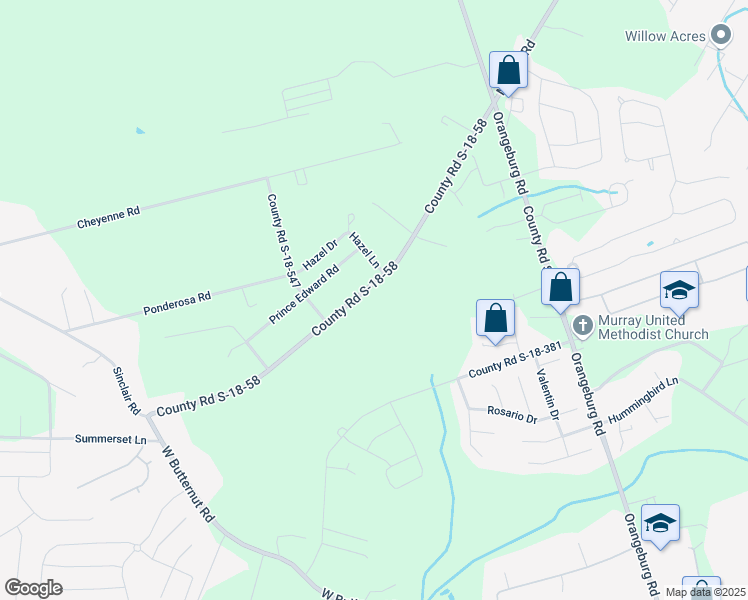 map of restaurants, bars, coffee shops, grocery stores, and more near 786 East Butternut Road in Summerville