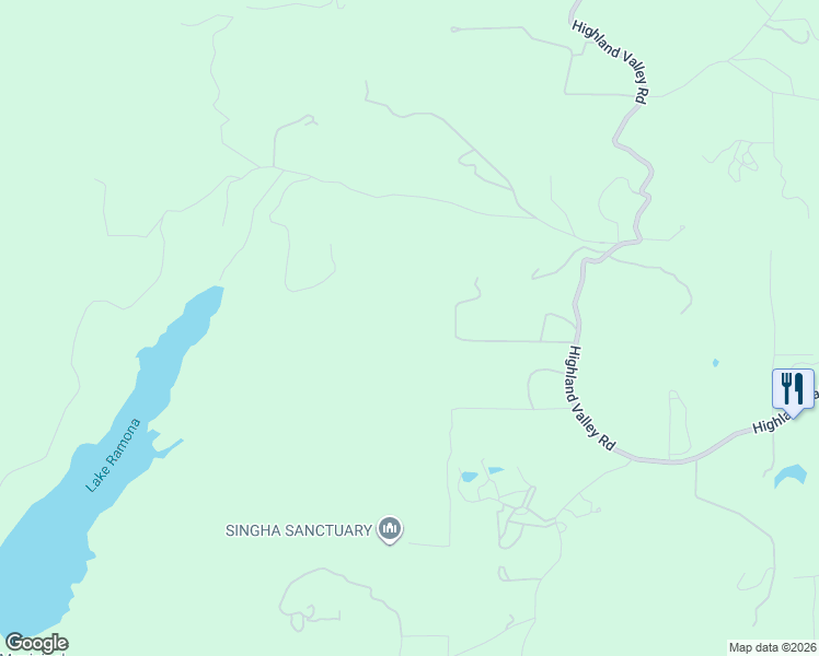 map of restaurants, bars, coffee shops, grocery stores, and more near 16611 Highland Valley Road in Ramona