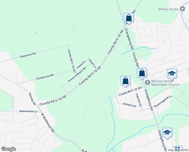 map of restaurants, bars, coffee shops, grocery stores, and more near 786 East Butternut Road in Summerville