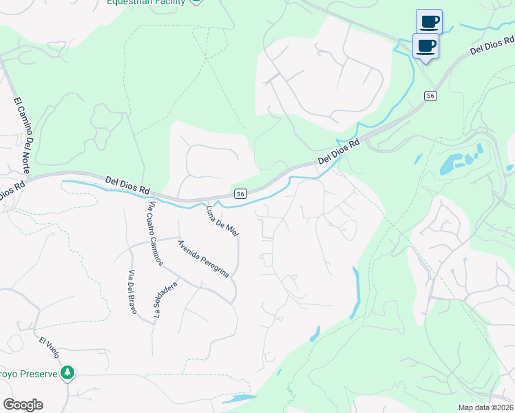 map of restaurants, bars, coffee shops, grocery stores, and more near 17488 La Brisa in Rancho Santa Fe