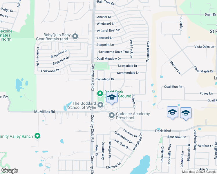 map of restaurants, bars, coffee shops, grocery stores, and more near 1407 Bankston Drive in Wylie