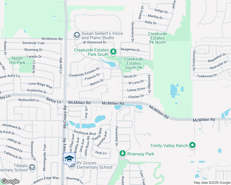 map of restaurants, bars, coffee shops, grocery stores, and more near 3108 Leesa Court in Wylie
