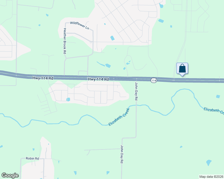 map of restaurants, bars, coffee shops, grocery stores, and more near Highway 114 in Justin