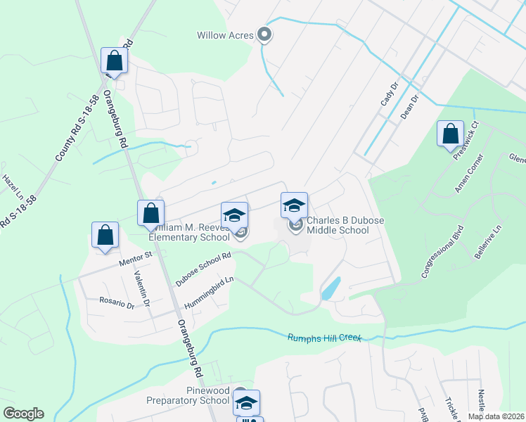 map of restaurants, bars, coffee shops, grocery stores, and more near 150 Cotillion Crescent in Summerville