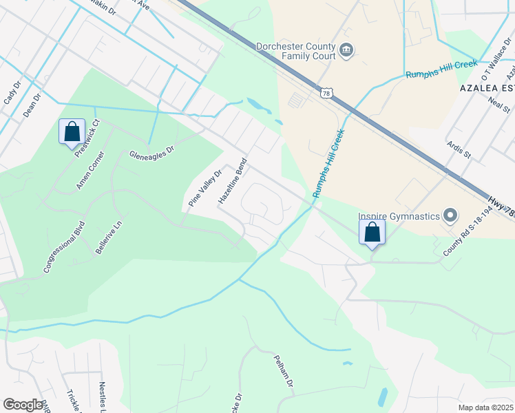 map of restaurants, bars, coffee shops, grocery stores, and more near 100 Grapevine Road in Summerville