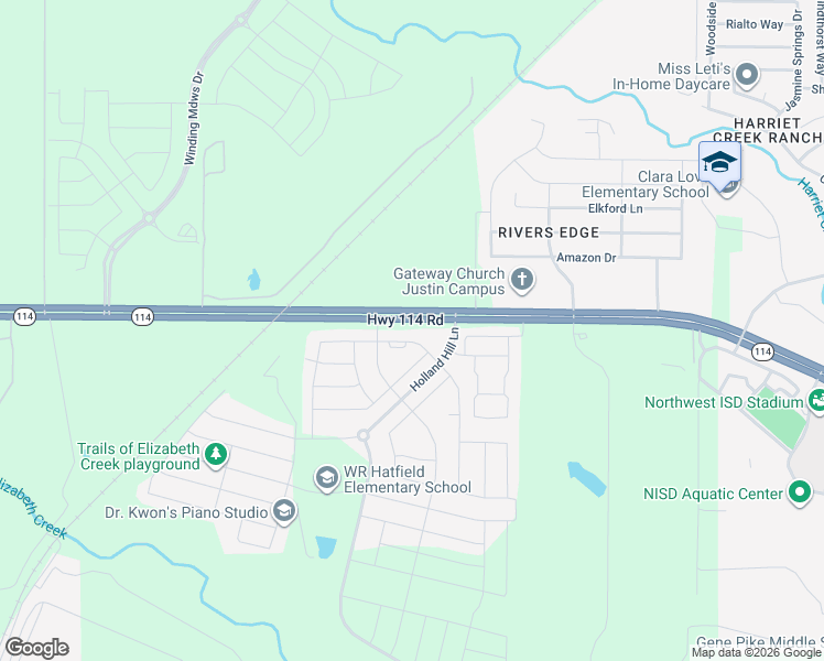 map of restaurants, bars, coffee shops, grocery stores, and more near 16020 Bronte Lane in Fort Worth
