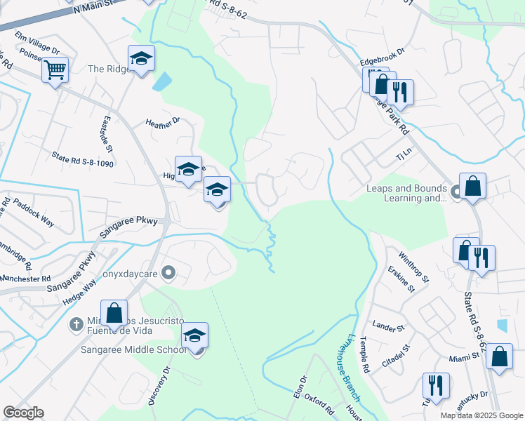 map of restaurants, bars, coffee shops, grocery stores, and more near 102 McDaid Court in Summerville