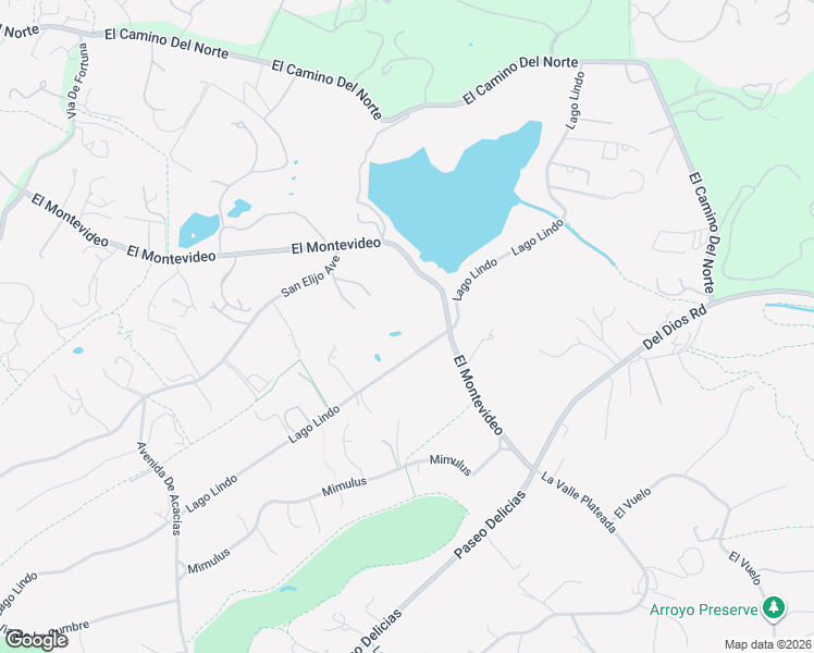 map of restaurants, bars, coffee shops, grocery stores, and more near 6358 Lago Lindo in Rancho Santa Fe