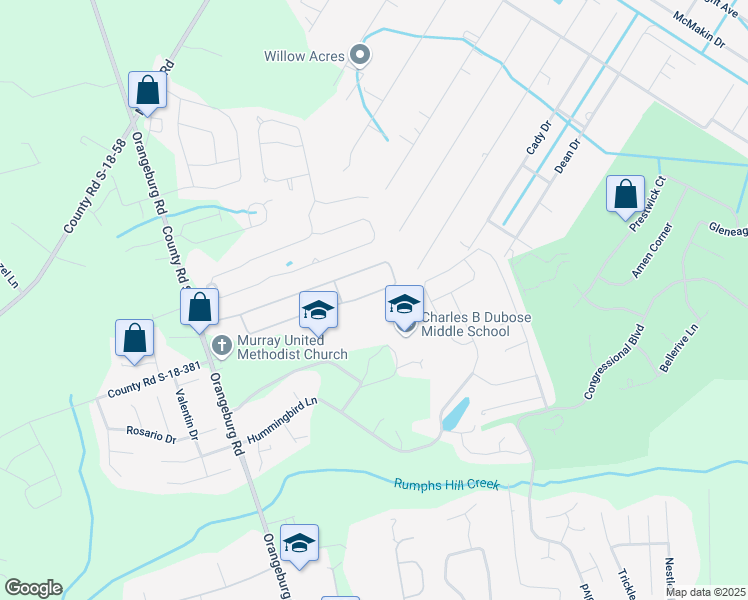 map of restaurants, bars, coffee shops, grocery stores, and more near 156 Cotillion Crescent in Summerville