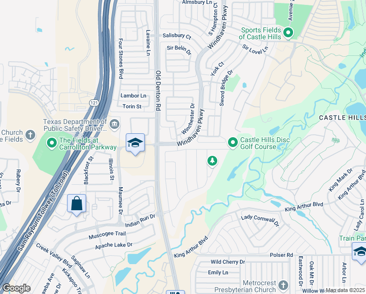 map of restaurants, bars, coffee shops, grocery stores, and more near 1028 Dame Carol Way in Carrollton