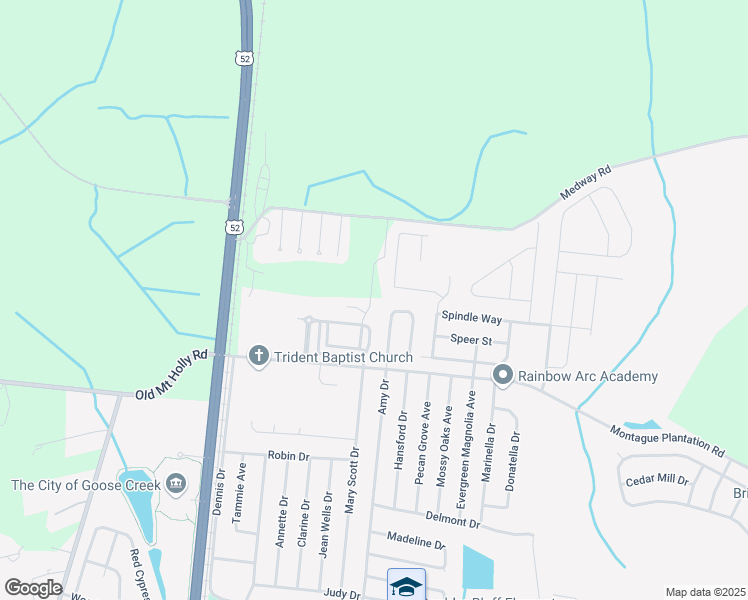 map of restaurants, bars, coffee shops, grocery stores, and more near 236 Swallowtail Lane in Goose Creek