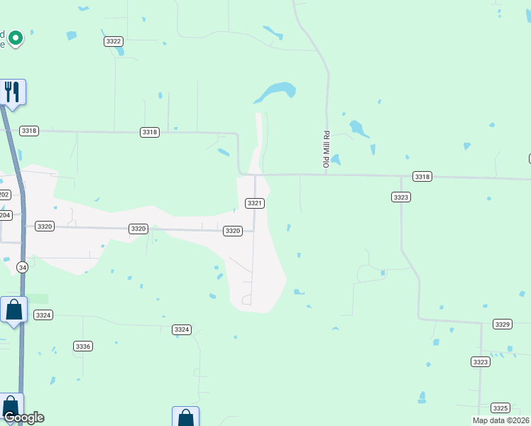 map of restaurants, bars, coffee shops, grocery stores, and more near 4191 County Road 3321 in Greenville