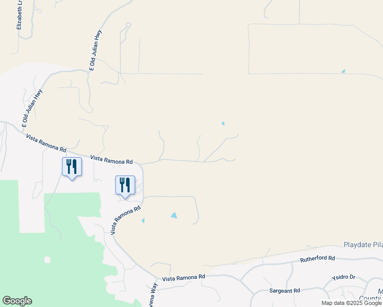 map of restaurants, bars, coffee shops, grocery stores, and more near 23157 Sageland Drive in Ramona