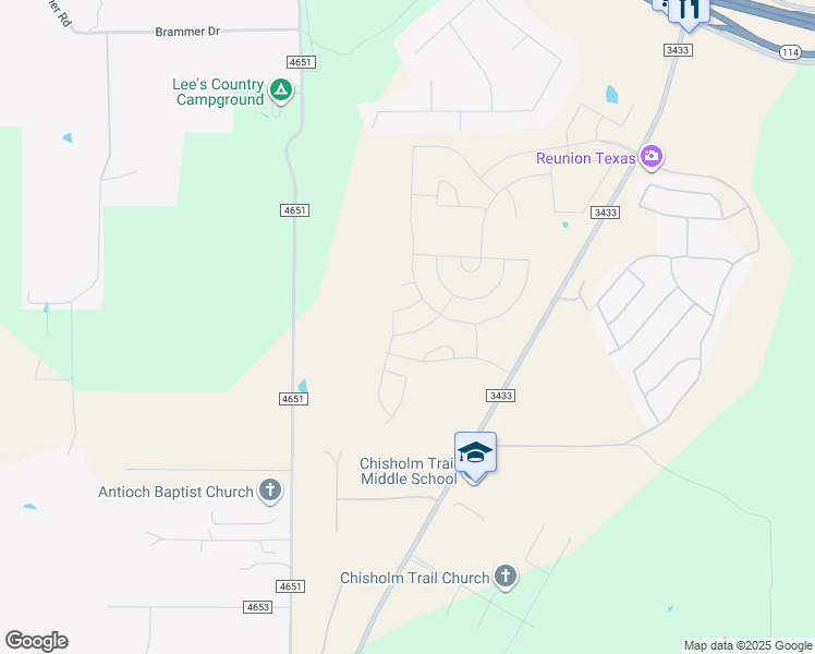 map of restaurants, bars, coffee shops, grocery stores, and more near Farm to Market Road 3433 in Rhome