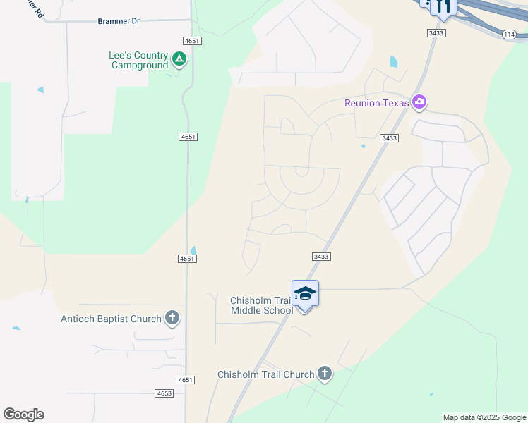 map of restaurants, bars, coffee shops, grocery stores, and more near Farm to Market Road 3433 in Rhome